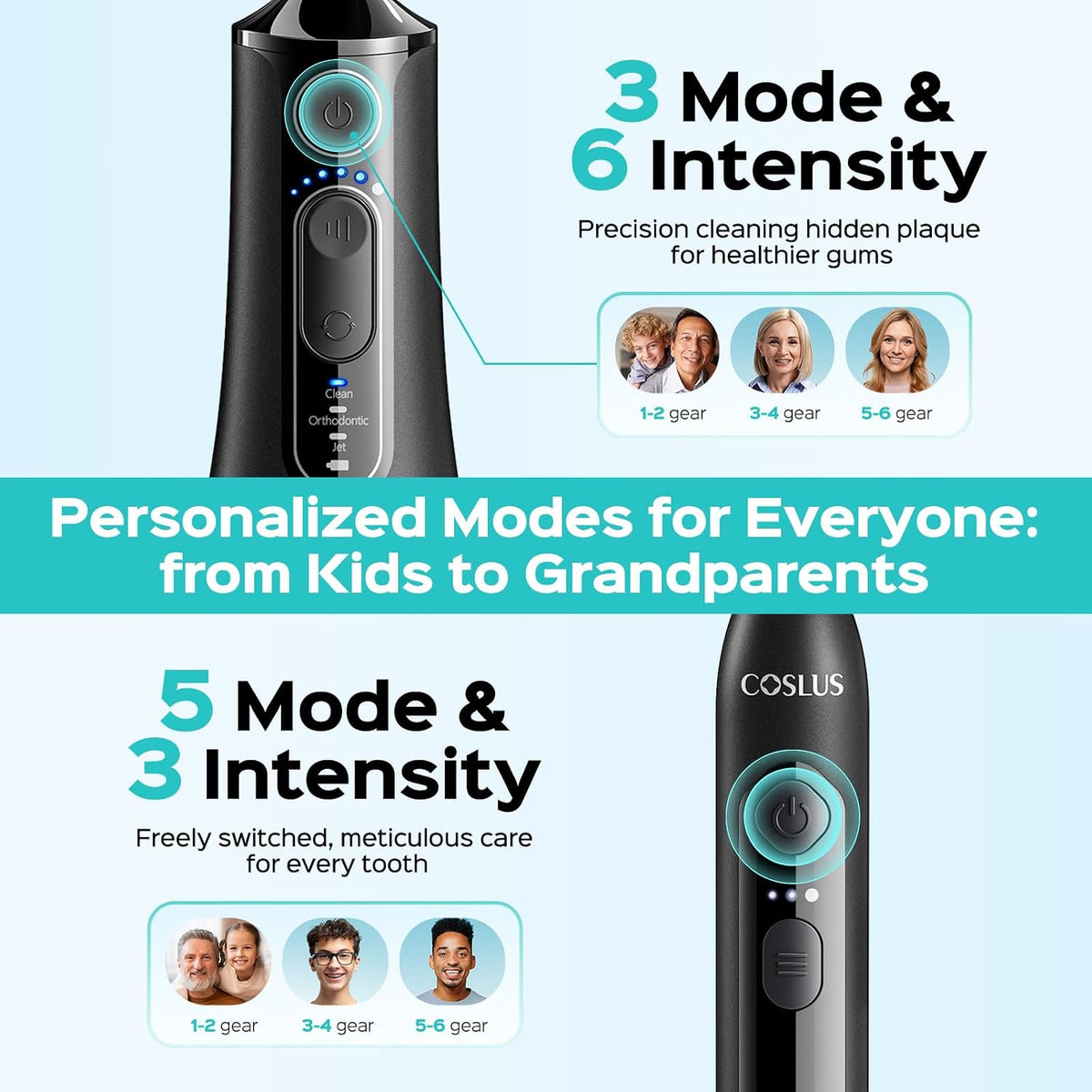 Electric Toothbrush with Water Flosser Combo & Replacement Jet Tips