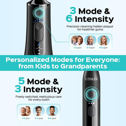 Electric Toothbrush with Water Flosser Combo & Replacement Jet Tips