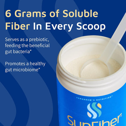 Tomorrow's Nutrition, Sunfiber, Prebiotic Fiber Supplement for Digestive Health, GLP-1 Friendly, Low FODMAP, Gluten-Free, Unflavored, 30 Servings