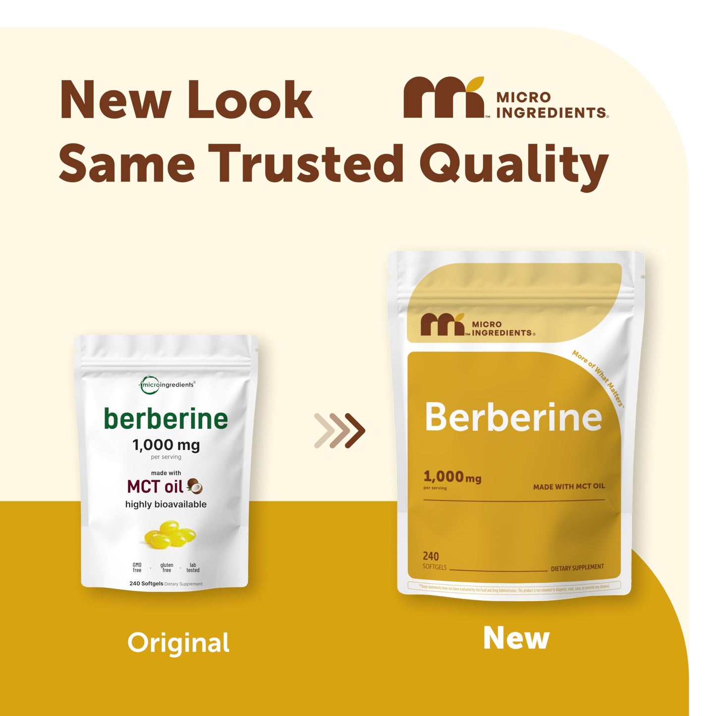 Micro Ingredients Berberine 1000mg with MCT Oil, 240 Softgels | Berberine HCl Supplement | Sourced from Berberis Aristata | Non-GMO, Gluten Free, No Soy
