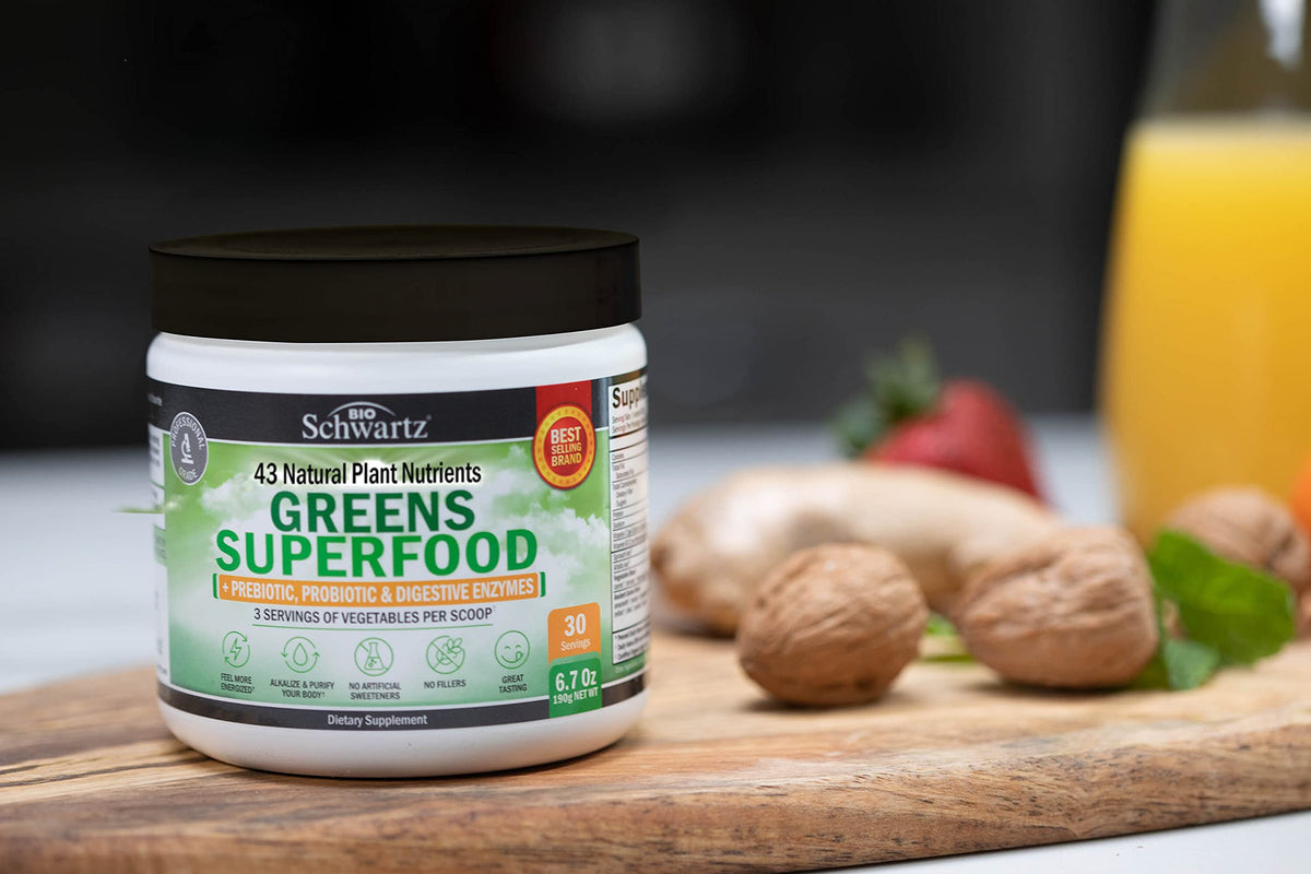 Super Greens Powder Superfood - Greens Powder with Probiotics Prebiotics Digestive