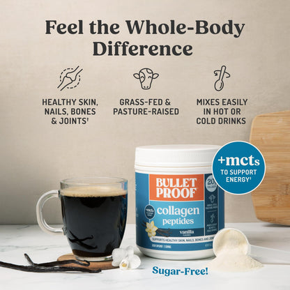 Bulletproof Unflavored Collagen Peptides Powder, 20g Grass-Fed Collagen Protein and Amino Acids for Skin, Bones and Joints, 17.6 Ounces