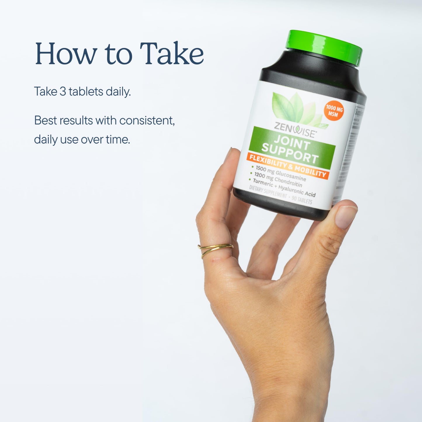 Zenwise Health Joint Support Supplement with Glucosamine Chondroitin MSM, Curcumin & Sulfate - Joint Health for Women & Men - Mobility & Flexibility Support for Knee, Cartilage & Bone - 180 Count | Tablets, 1500mg Glucosamine, 1200mg Chondroitin, 1000mg M