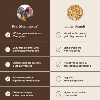 Real Mushrooms Functional Coconut Creamer with Reishi, Lucuma & Ceylon Cinnamon – Organic, Dairy-Free – Vegan Coffee Creamer for Smoothies & Drinks – 90 Servings Organic Cream Coconut Powder