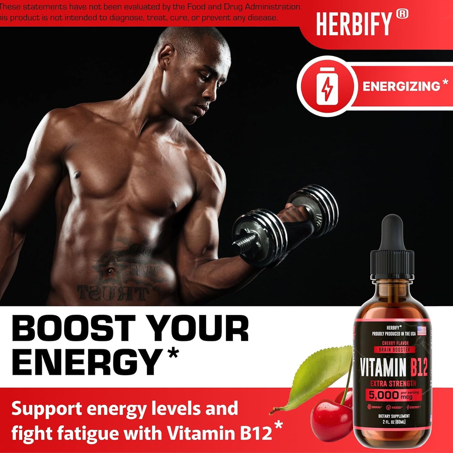 HERBIFY Vitamin B12 Methylated Multivitamin Energy Supplements for Women & Men - Liquid B12 Vitamins 5000 Mcg Methylcobalamin - Energy Support and Immune Health Liquid Vitamin - 30 Days Supply - 2 Oz