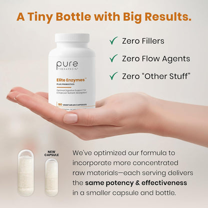 Pure Therapro Rx Elite Enzymes Extra Strength Digestive Enzymes Supplement for Women & Men, 90 Vegetarian Capsules