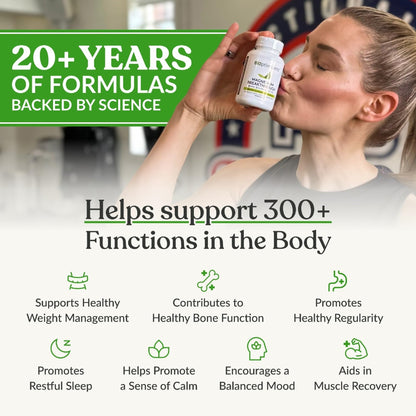 BIOptimizers Magnesium Breakthrough Supplement with 500mg - 7 Forms of Magnesium: Glycinate, Malate, Citrate, and More - Natural Support for Sleep and Cognitive Function -60 Capsules- Calming Vitamins