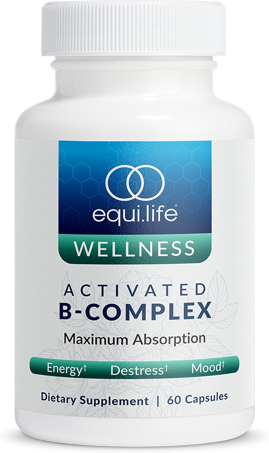 Equilife Activated B Complex Methylated Vitamin B Supplement, 60 Capsules | Biotin | Inositol | B12 & B6 | Supports Heart Health, Energy, Nervous System Function & Mood | Gluten Free | Vegan | Non-GMO