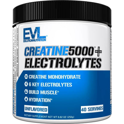 Evlution Nutrition Creatine 5000 - Supports Faster Recovery Lean Muscle Growth & Performance - Pre & Post Workout Powder - 5000mg Pure Creatine Monohydrate Per Serving - 60 Servings - Unflavored