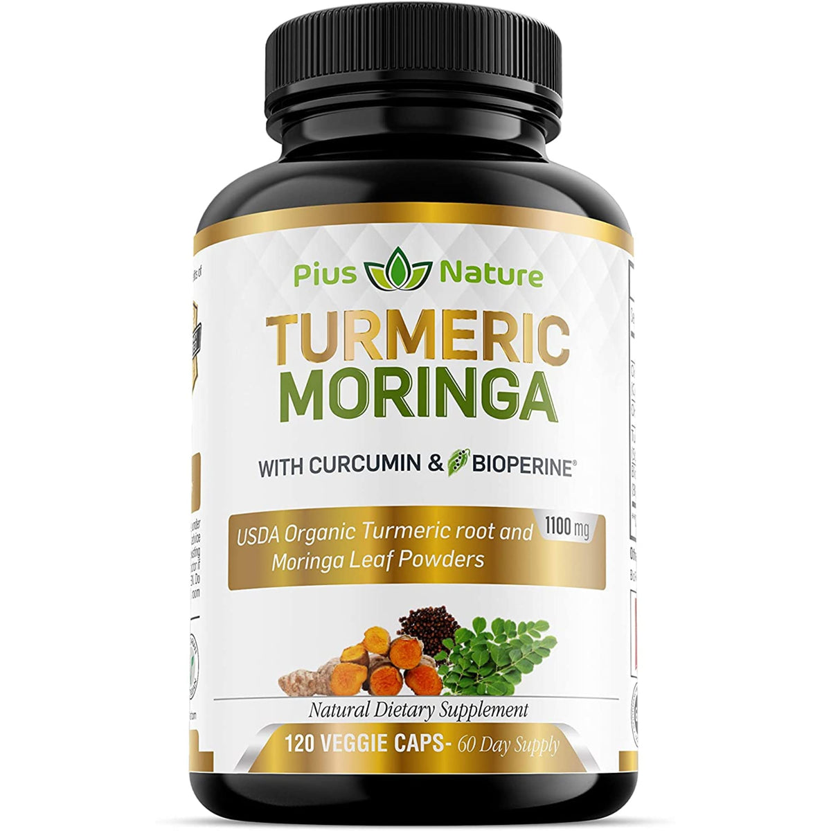 PIUS NATURE Turmeric Moringa - Organic Turmeric Curcumin Supplements and Organic 
