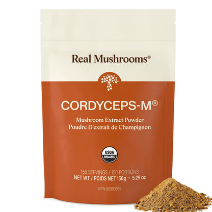 Real Mushrooms Cordyceps Mushroom Powder - Organic Cordyceps Powder Mushroom Energy and Wellness Support - Rich in Beta Glucans - Non-GMO, Vegan Supplement, 60 Servings