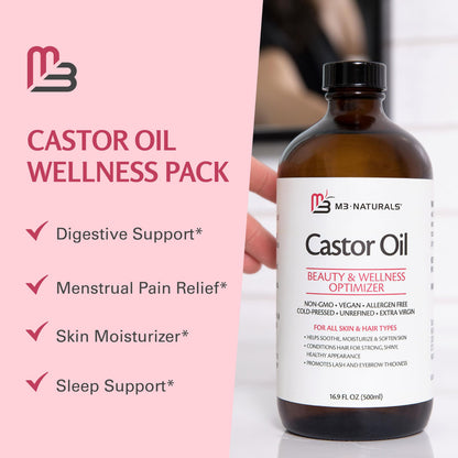 Organic Castor Oil Roll On - Extra Virgin, Unrefined & Hexane-free (3oz)