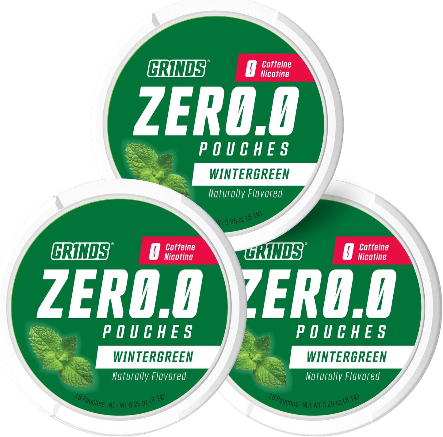 GRINDS Focus Pouches | Naturally Flavored with Nootropic Ingredients | Contains Alpha GPC and L-Theanine | Sugar-Free | 3 Pack | 18 Pouches Per Can | Blue Raspberry