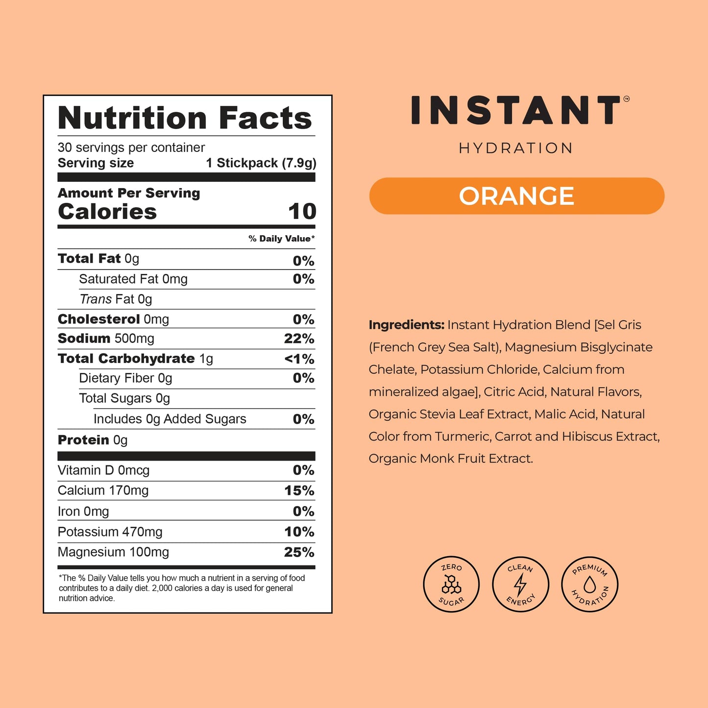 Instant Hydration Electrolytes Powder Packets - Watermelon Electrolyte Drink Mix - Zero Sugar - Keto, Vegan, Gluten-Free, Non-GMO - Boost Recovery, Brain Health, Muscle & Tissue Support- 30 Sticks