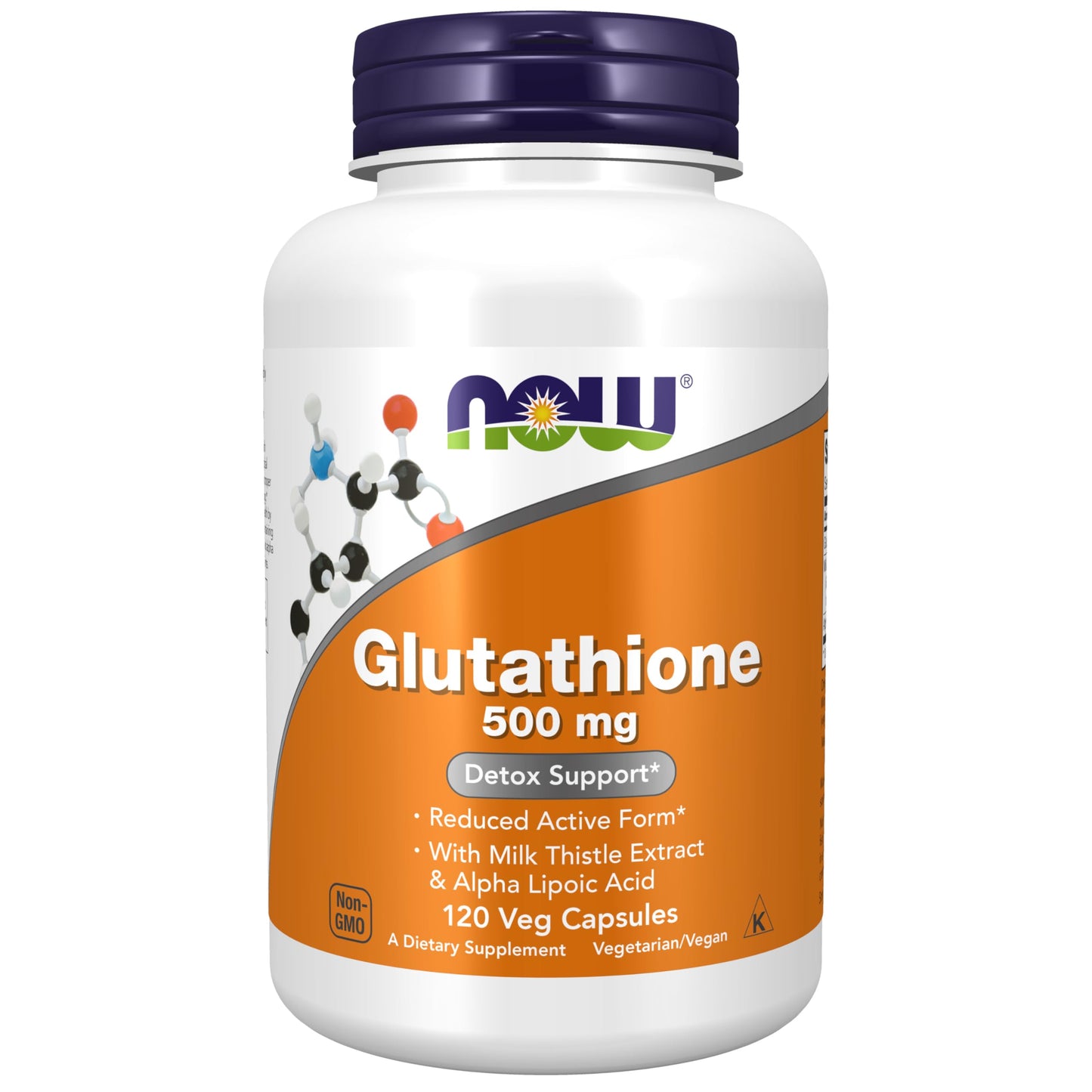 NOW Foods Supplements, Glutathione 500 mg, With Milk Thistle Extract & Alpha Lipoic Acid, Free Radical Neutralizer*, 60 Veg Capsules