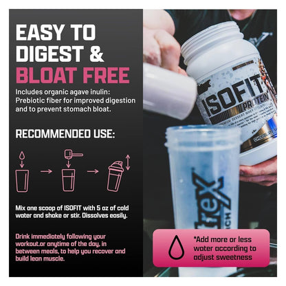 Nutrex Research IsoFit Whey Protein Powder Instantized 100% Whey Protein Isolate (30 Servings (Pack of 1), Vanilla Bean Ice Cream)