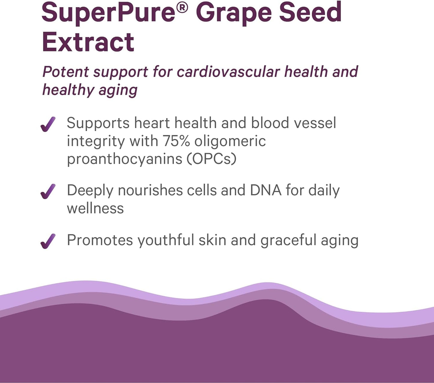 Pure Synergy SuperPure Grape Seed Extract | Organic Grape Seed Polyphenols Supplement with Whole Fruit | for Heart Health, Skin, and Healthy Aging Support (60 Capsules)