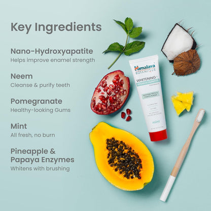 Himalaya Botanique Whitening+ Nano Hydroxyapatite Toothpaste, Mint, 4 oz