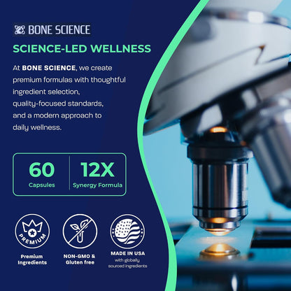BONE SCIENCE Prime Brain Memory & Focus Support Supplement for Adults, Alpha GPC, Ginkgo Biloba, L-Theanine, Rhodiola, L-Tyrosine & Guarana, Cognitive Support Formula, 60 Capsules