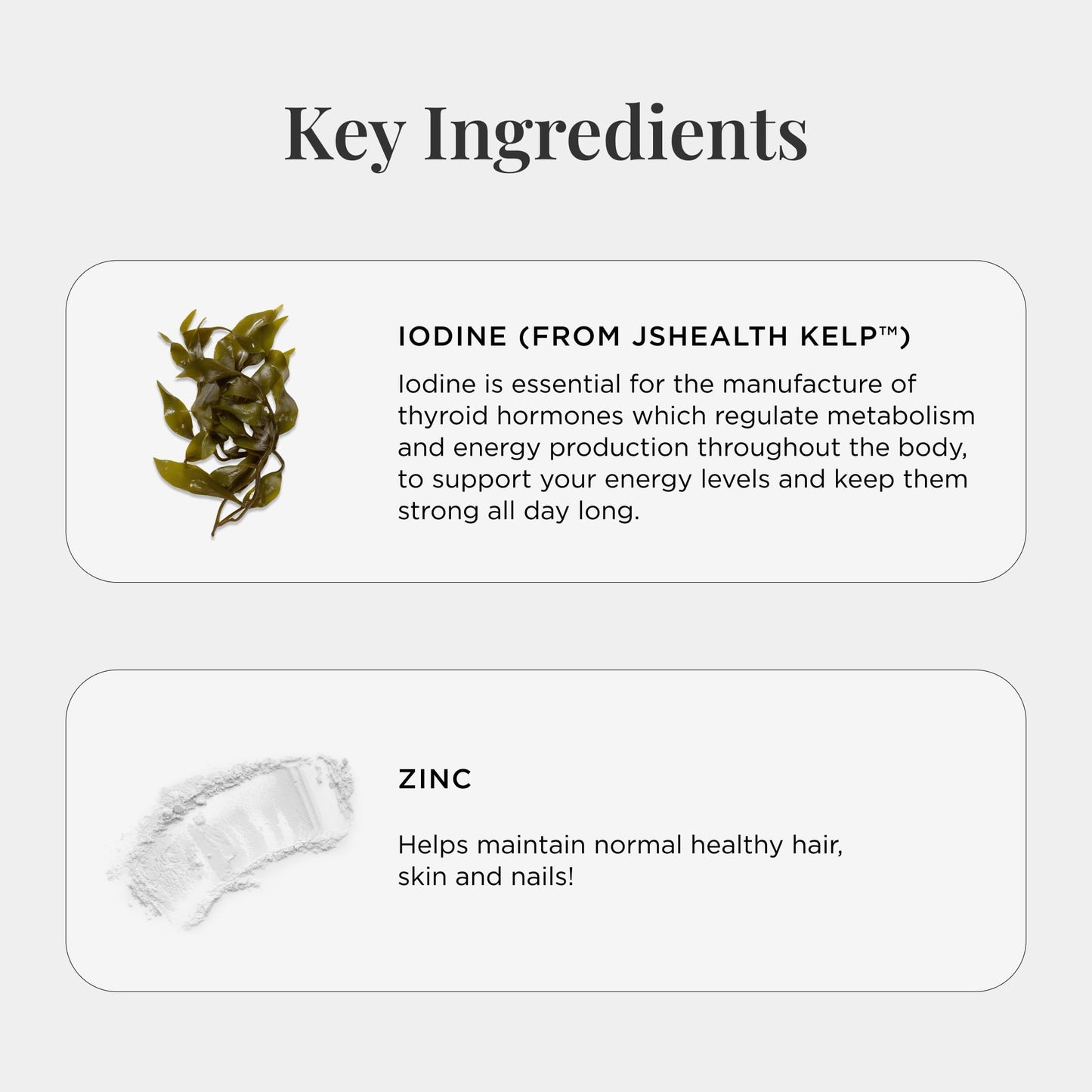 JSHealth Hair Growth Vitamins for Women. Hair + Energy with Kelp Iodine and Zinc. Supports Thickness, Strength, Energy. Nutritionist-Formulated (60 Capsules) | Hair Vitamins for Women and Men, Zinc and Iodine Hair Supplements for Hair Growth