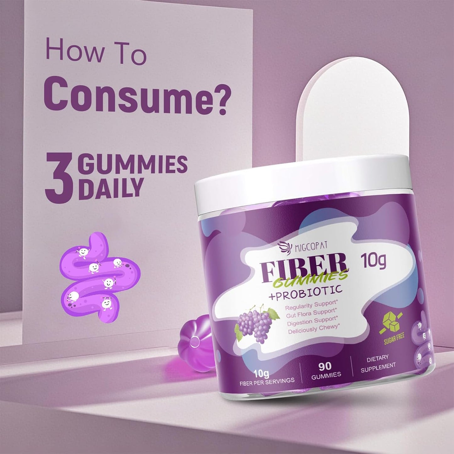Fiber Gummies (Grape Flavor+ Apple Flavor)