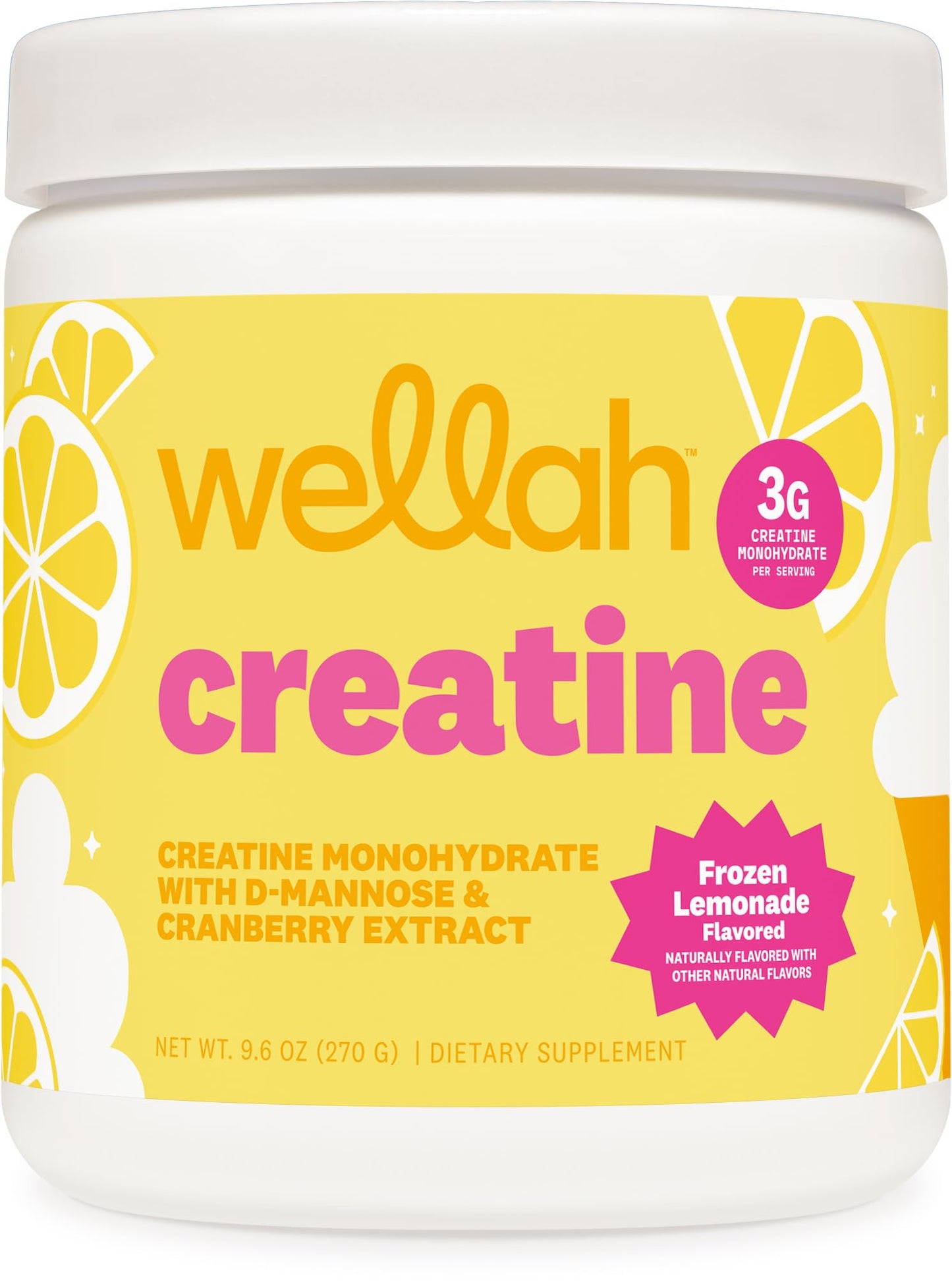 Wellah Creatine for Women - Creatine Monohydrate with Dandelion & Cranberry Extract (50 Servings, Strawberry Lemonade) | Creatine Monohydrate with Dandelion & Cranberry Extract
