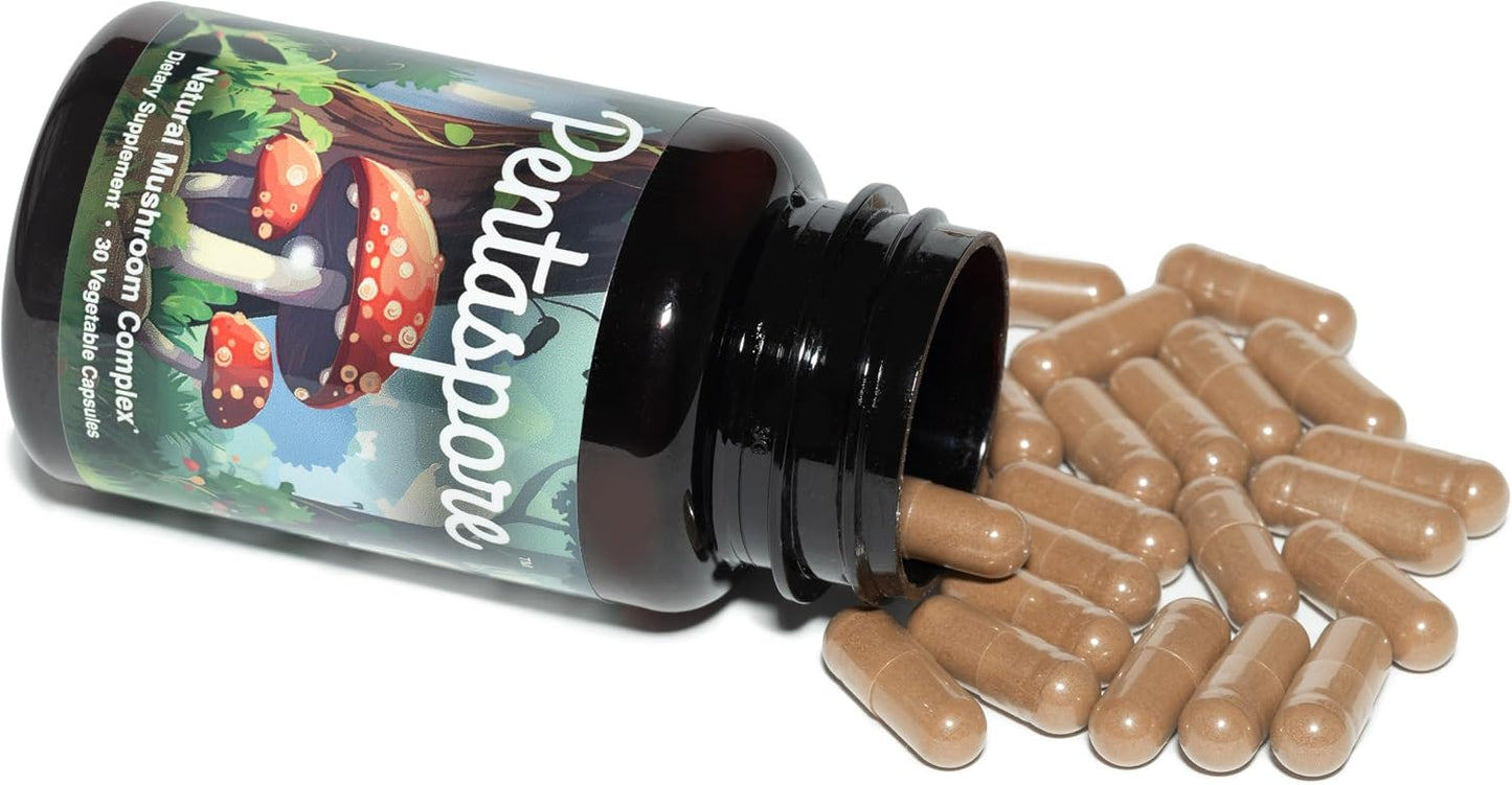 Natural Mushroom Complex for Mind and Body, Vegan, Gluten-Free | Blends Lion's Mane, Reishi, and 3 Functional Fungi to Sharpen Focus, Boost Energy, and Strengthen Immunity, 30-Day Supply