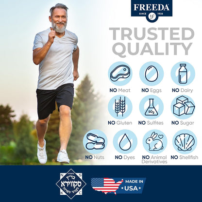 Freeda Magnesium Glycinate - High Absorption Chelated Magnesium - 90 Caps | Supports Sleep, Muscle & Nerve Function - Non-GMO, Vegan, Kosher - Gentle On Digestion - No Magnesium Oxide