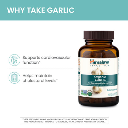 Himalaya USDA Organic Garlic Supplements, 1400 mg, 60 Caplets