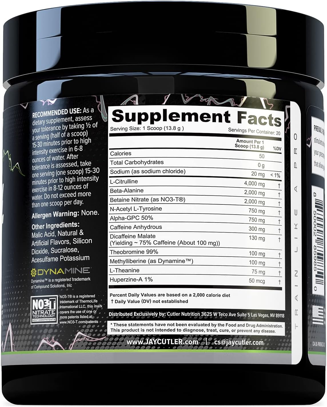 Cutler Nutrition Prevail Rush High-Stim Pre-Workout Powder, 20 Servings | Cotton Candy Grape, 20 Servings | With Caffeine, Dynamine, NO3-T Betaine and Nootropics for Energy, Focus and Muscle Pumps
