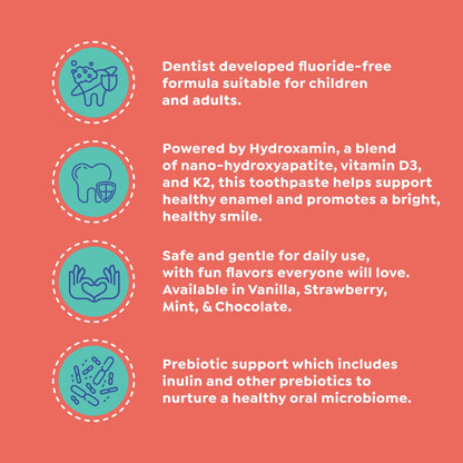 SuperMouth 10% Nano Hydroxyapatite Toothpaste, Fluoride Free, Strawberry