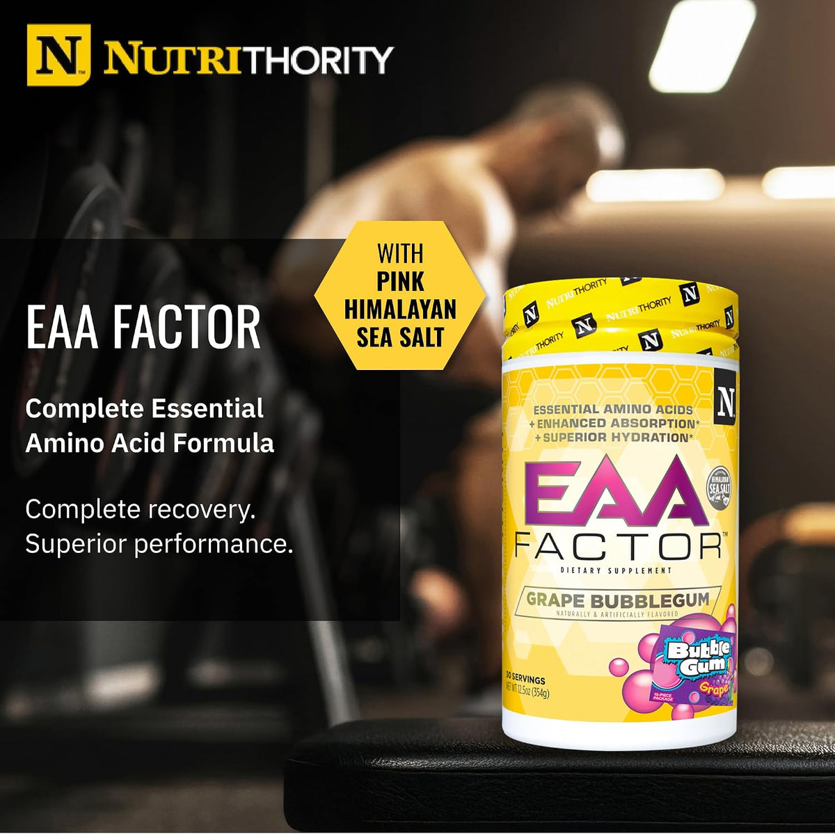 Nutrithority Leucine Enriched Essential Amino Acids Supplement (30 Servs)