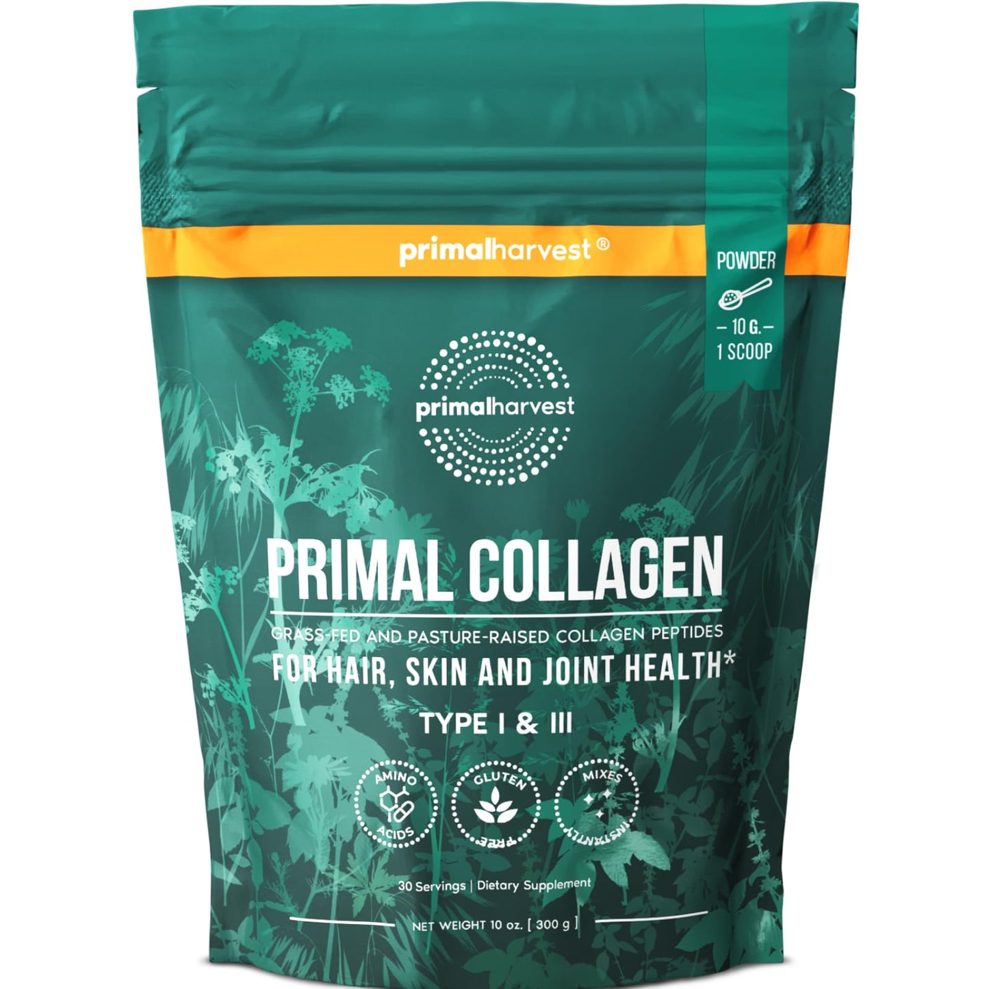 Primal Harvest Collagen - Powdered Daily Supplement, Dairy & Gluten Free