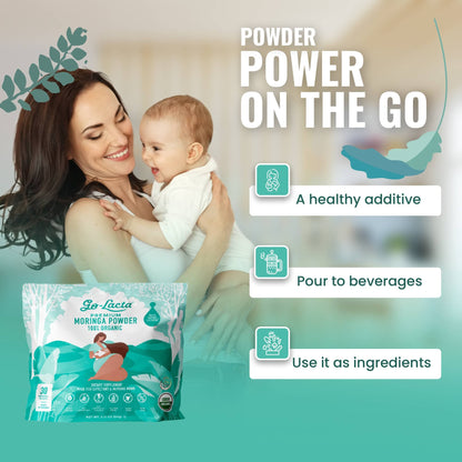 Go-Lacta® Super Moringa Powder: Boost Breast Milk Naturally! 30 3g Packets of Pure