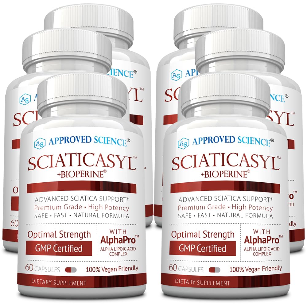 Approved Science Sciaticasyl - Optimal Sciatic Nerve Support - B Vitamins, Magnesium, Alpha-Lipoic Acid, BioPerine - Vegan - 60 Capsules