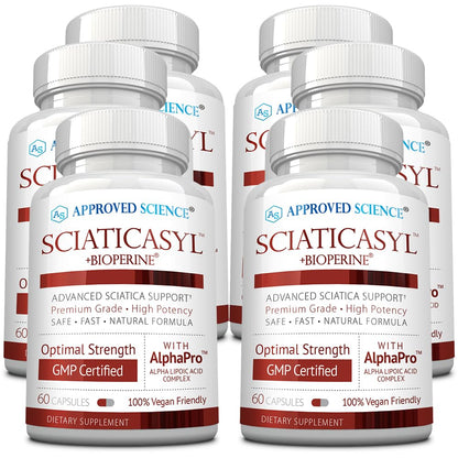 Approved Science Sciaticasyl - Optimal Sciatic Nerve Support - B Vitamins, Magnesium, Alpha-Lipoic Acid, BioPerine - Vegan - 60 Capsules