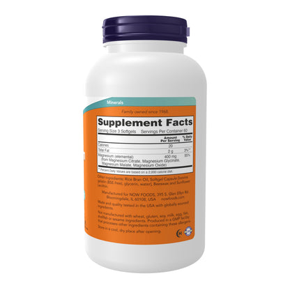 NOW Supplements, Magnesium Citrate, Enzyme Function*, Nervous System Support*, 120 Veg Capsules