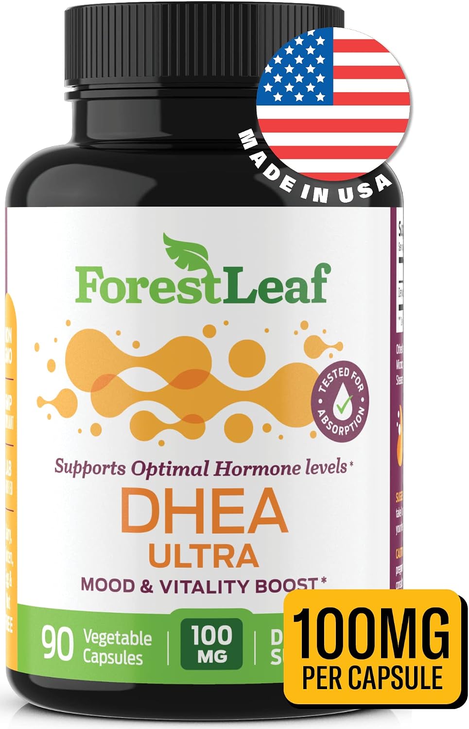 DHEA 100mg | DHEA Supplement for Women | DHEA Supplement for Men | Pure High Strength Micronized Dehydroepiandrosterone | Supports Energy, Hormone Balance, Anti-Aging, Mood | 90 Caps (3-Month Supply)