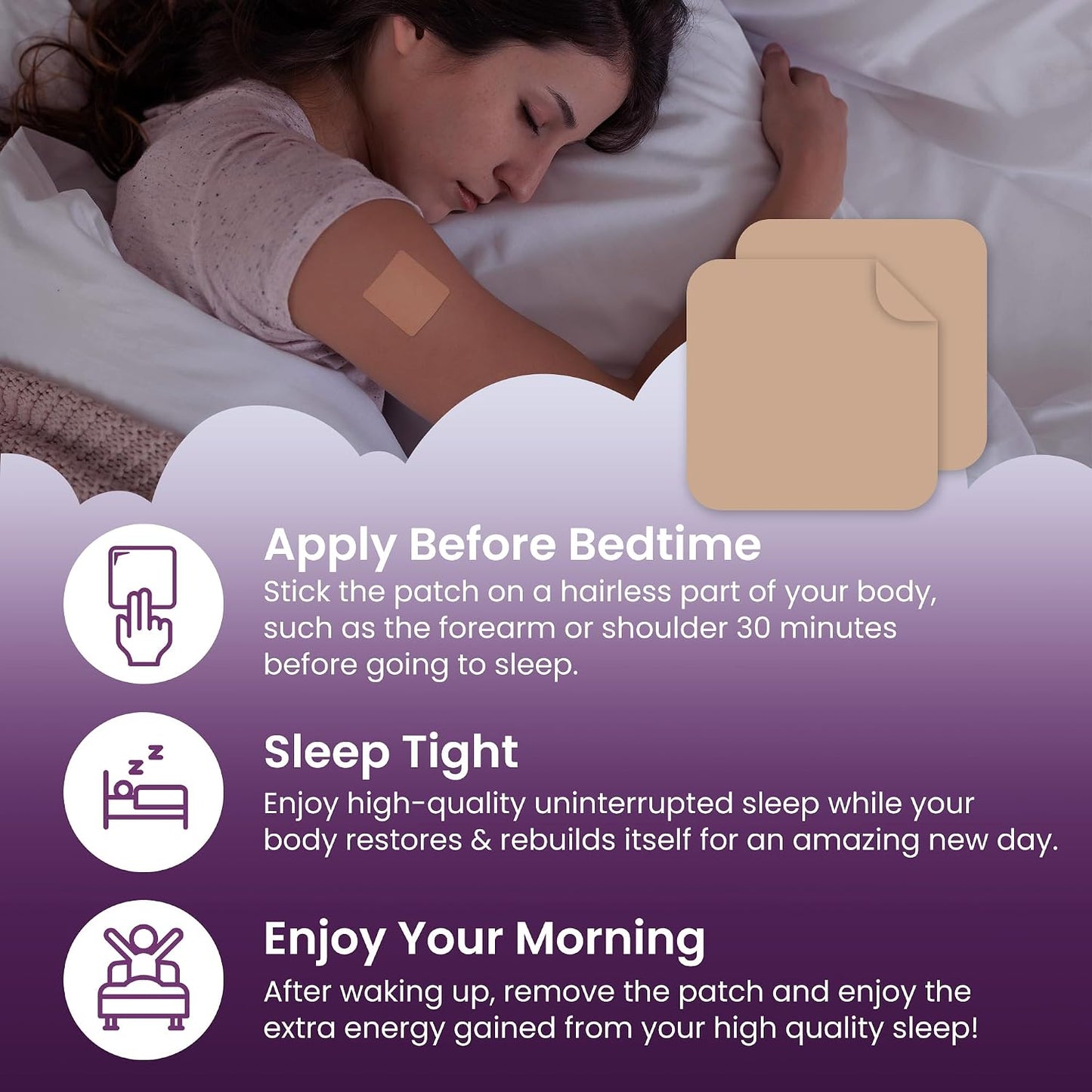 VIORY Sleep Patches for Adults Extra Strength | Easy-to-Apply Sleep Patch | With Melatonin & Valerian, Relax & Wake Up Refreshed, Long-Lasting Night Comfort For Men & Women, 60 Patches