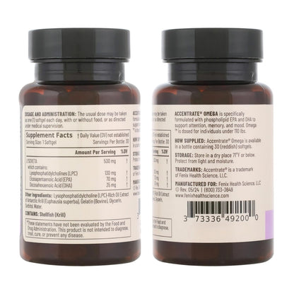 Omega Max w/LYSOVETA | High Potency LPC & Lyso-DHA Omega-3 Supplement | Brain Health, Focus & Mood | 6X Higher Absorption | Fish oil in the form the brain actually takes up, not just what the bloodstream carries. Supports focus and memory.