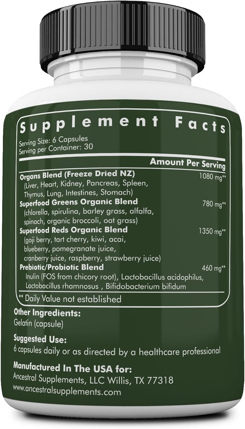 Ancestral Supplements Greens Bundle & Frother Wand – Organic Superfood Greens & Reds Blend with Spirulina, Chlorella, Grass Fed Beef Organs, and Probiotics for Gut Health, Rechargeable Electric Froth