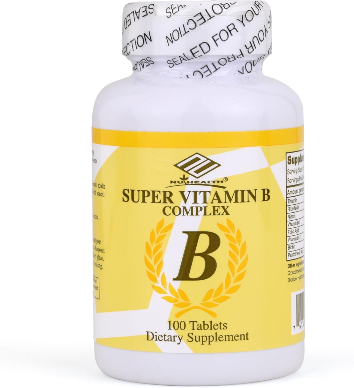 Super Vitamin B Complex, B12, B6 & Folic Acid, 100 Tabs