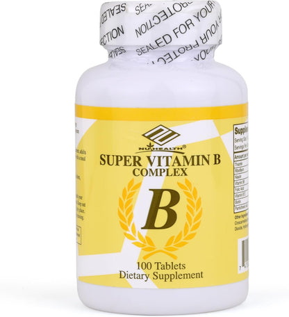 Super Vitamin B Complex, B12, B6 & Folic Acid, 100 Tabs