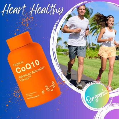 Advanced Bionetix Advanced Absorption 200mg CoQ10 w/Black Pepper Extract. 90 Softgels. Antioxidant Supplement, Heart & Vascular Health, Brain Health, Organic, Gluten Free, Energy Production