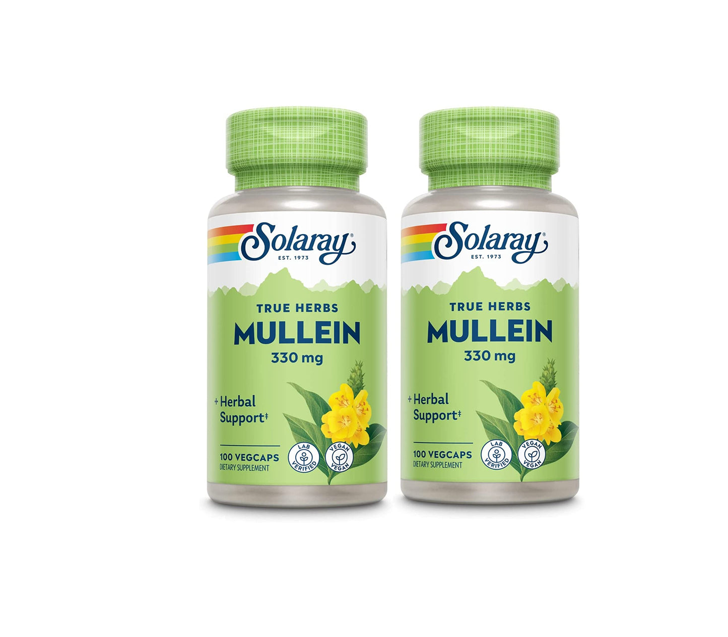 SOLARAY Mullein Leaf 330 mg - Soothing Herbal Support - Mullein Capsules Traditionally Used to Support Health and Wellness - Vegan, Non-GMO, Lab Verified, 60-Day Guarantee, 100 Servings, 100 VegCaps