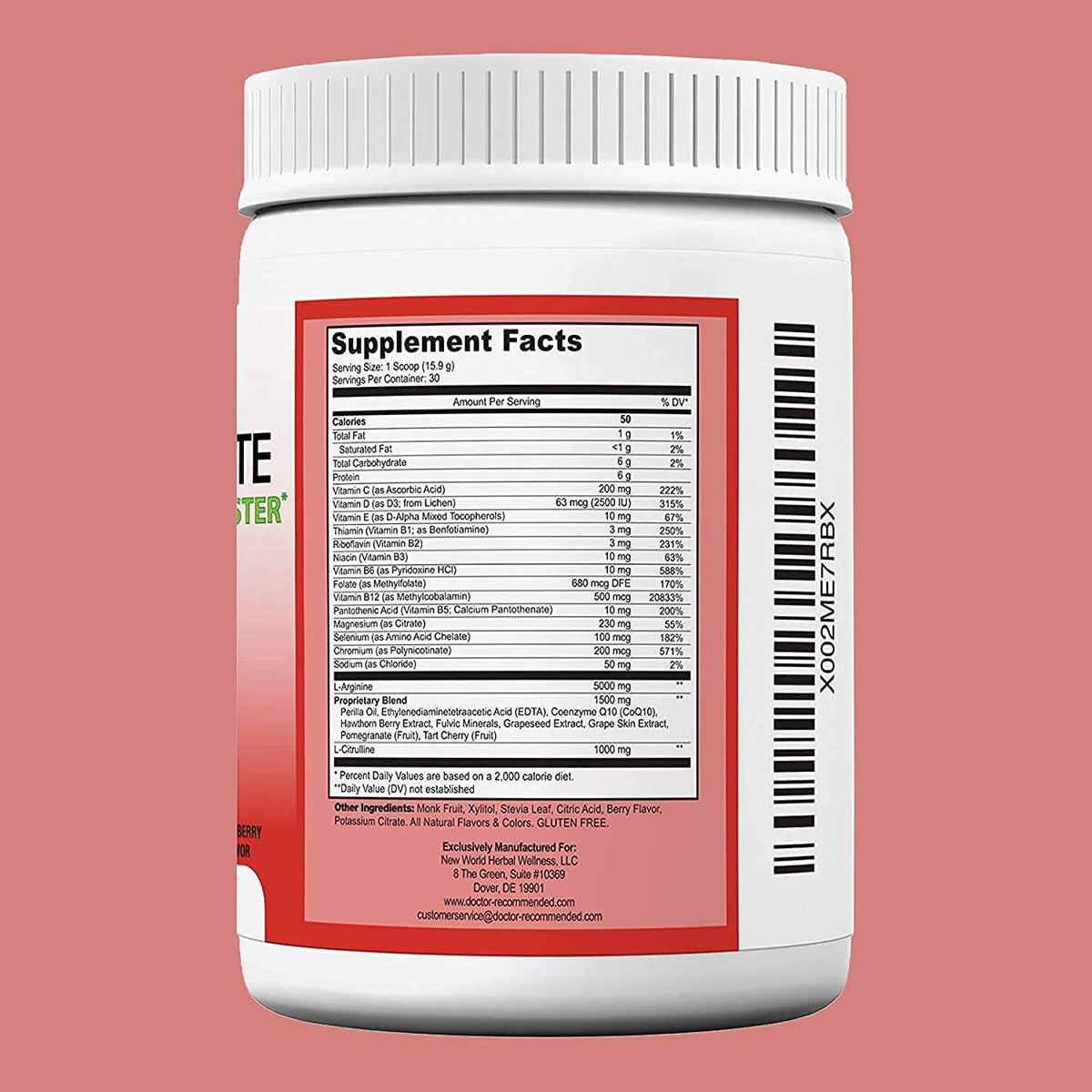 Cardio Complete - Heart Health Support Powder Supplement - 3-in-1 Nitric Oxide Booster with 5,000 L-Arginine, 1,000mg L-Citrulline, and Hawthorn Berry