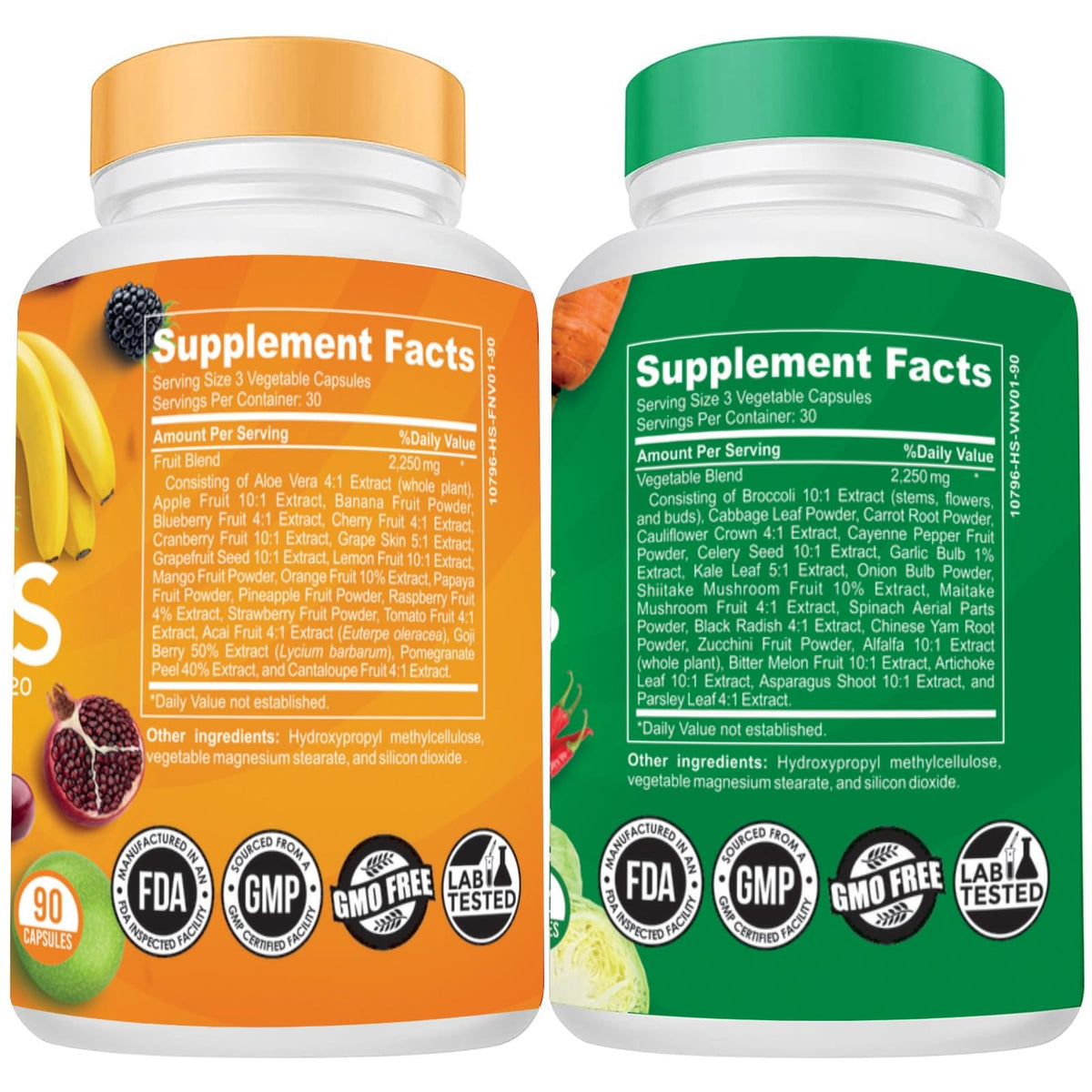 The Vitamin Kitchen Fruit and Veggie Supplements-90 Fruits, 90 Veggies Capsules