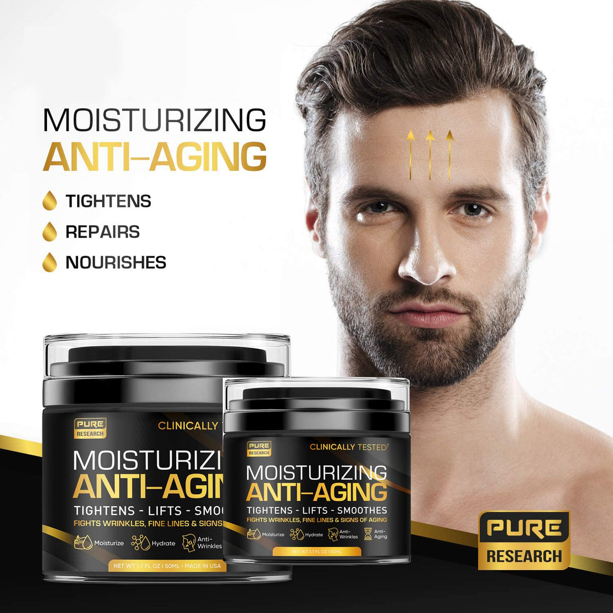 Men's Face Cream Moisturizer - Anti-Aging Cream For Men, Collagen, Retinol & Hyaluronic