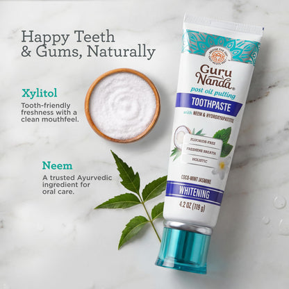 GuruNanda Hydroxyapatite Toothpaste with Neem, SLS & Fluoride Free, 4.2oz
