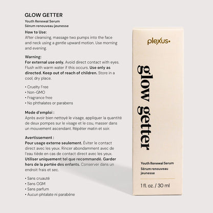 Plexus Glow Getter™ Youthful Renewal Serum | 1 Fl Oz / 30 ml | Firms & Smooths Skin | Peptides, Vitamin C, Hyaluronic Acid | Helps Improve Skin Texture